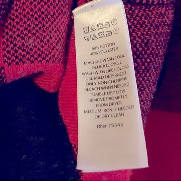 Adrienne Vittadini Buffalo Plaid Cardigan Sweater Pockets Double Zipper Sz Med - Picture 3 of 6